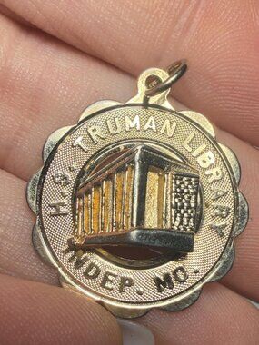12K Gold Filled Harry S Truman Library Charm Vintage REA
